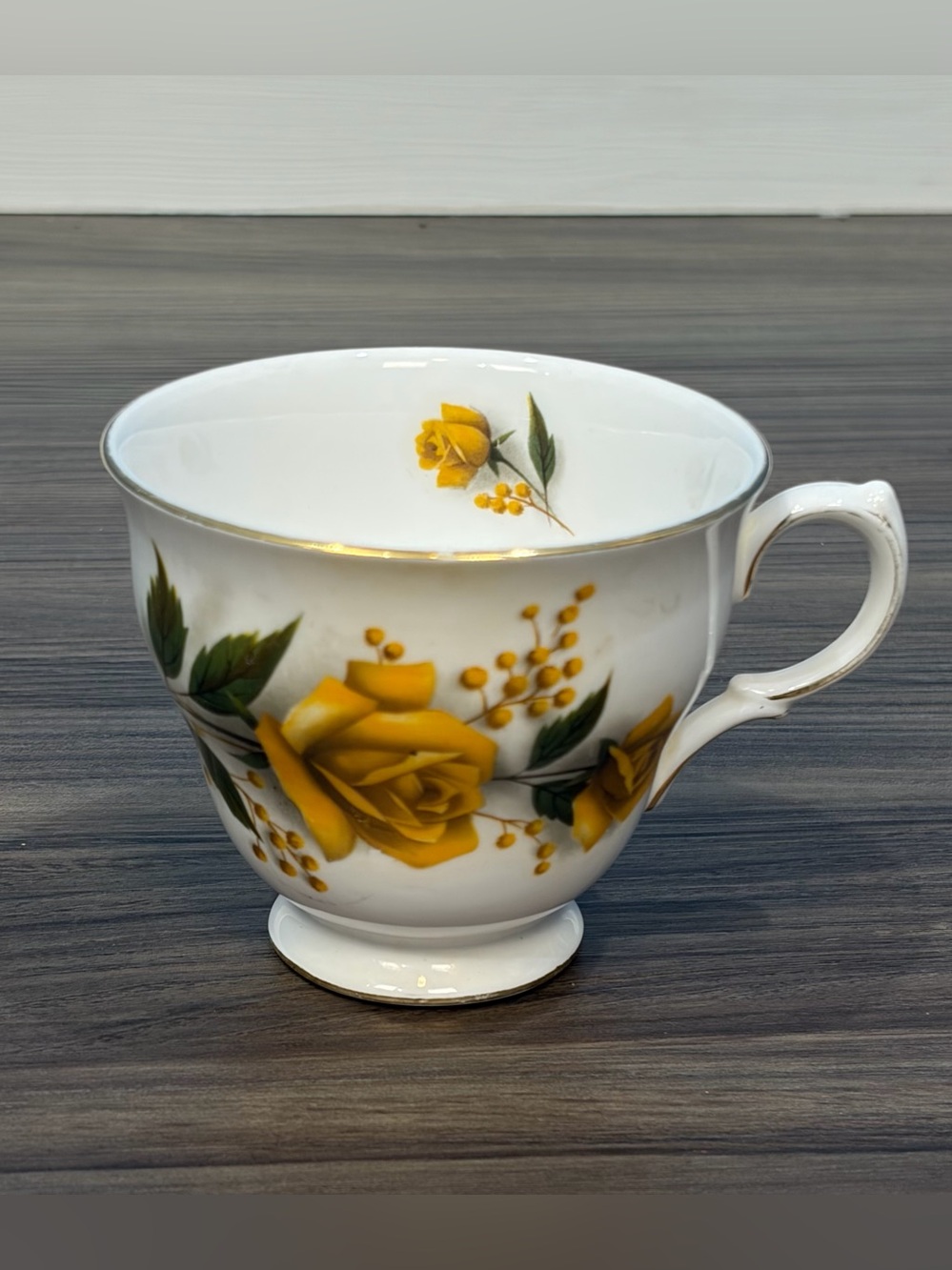 Vintage Royal Vale Bone China Replacement Teacup Pattern 8273 Yellow Roses